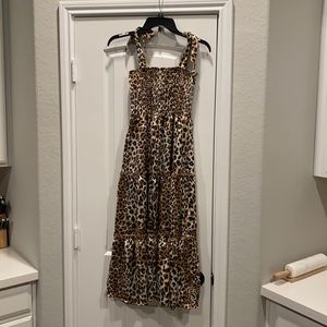 ✨NWT PINK LILY CHEETAH MIDI DRESS